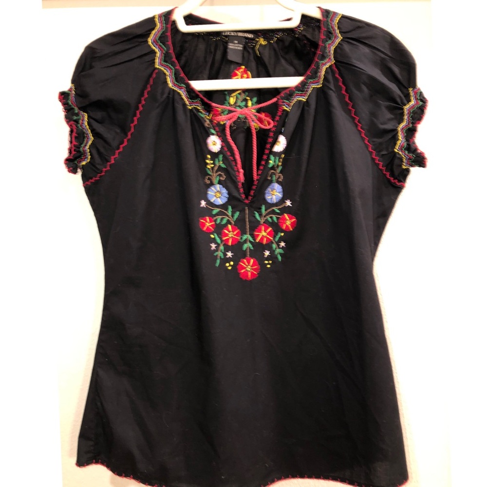 Lucky boho embroidered blouse